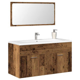Bathroom Cabinet with Mirror Old Wood Engineered Wood 856381