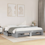 Bed Frame without Mattress Grey Sonoma 180x200 cm Super King Engineered Wood 3295455