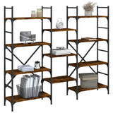 Bookshelf Smoked Oak 160x28.5x136.5 cm Engineered Wood 838875
