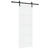 Sliding Door 78 x 211 cm Engineered Wood White and Black 3449961