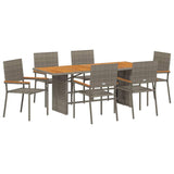 Garden Dining Set 7 pcs Grey Poly Rattan 3365431