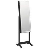Mirror Jewellery Cabinet with LED Lights Free Standing Black 353263