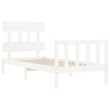 Bed Frame without Mattress White 100x200 cm Solid Wood Pine 3193327