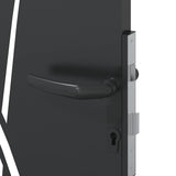Garden Gate with Lock Black 85 x 175 cm Powder-coated steel 42015867
