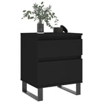 ZNTS Bedside Cabinet Black 40x35x50 cm Engineered Wood 830686