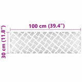 Stair Tread Rectangular 2 pcs Silver 100 x 30 cm Aluminium 4104313