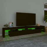 TV Cabinet with LED Lights Black 260x36.5x40 cm 3152779