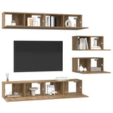 TV Cabinet Set Wall-mounted 6 pcs Artisan Oak Engineered Wood 3393161