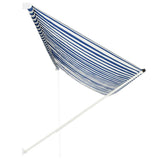 Retractable Awning 400x150 cm Blue and White 143751