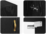 Wall Cabinet Black Oak 69.5 x 34 x 90 cm Engineered Wood 879512