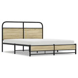 Metal Bed Frame without Mattress Sonoma Oak 160x200 cm 3318688