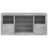 Sideboard with LED Lights Concrete Grey 142.5x37x67 cm 3209089