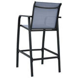 48119 Garden Bar Chairs 4 pcs Grey Textilene