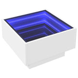 Coffee Table with LED White 50x50x30 cm Engineered Wood 847504