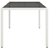 Garden Table White 150 x 90 x 75 cm Poly Rattan 362542