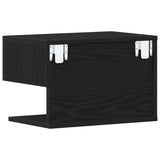 ZNTS Wall-Mounted Bedside Cabinets - Black Oak Engineered Wood 862735