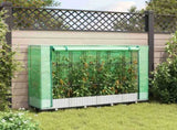 Raised Bed with Greenhouse Cover Rattan Look 160x40x123 cm 4015840