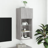 TV Cabinet with LED Lights Grey Sonoma 40.5x30x90 cm 837053