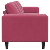 Living Room Couch Wine Red 250 x 77 x 76 cm 3335095