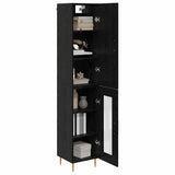 Highboard 2 pcs Black Oak Engineered Wood 3416119