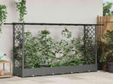 Raised Bed with Trellis and Roof Light Grey 203 x 40 x 121 cm 42032589