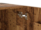 TV Cabinet with LED Lights Old Wood 200x35x40 cm Engineered Wood 3329165