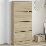 Shoe Cabinet with 4 Flip-Drawers Sonoma Oak 80x21x163.5 cm 3214366
