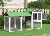 Chicken Coop Grey 193x65x117 cm Solid Wood Pine 172233