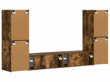 TV Cabinet Set 6 pcs Smoked Oak Engineered Wood 3409110