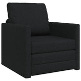 Folding Sofa Bed Black 74 x 77 x 81 cm Fabric 42030491