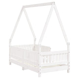 Kids Bed Frame White 70x140 cm Solid Wood Pine 834502