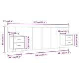 Bed Headboard with Cabinets White Engineered Wood 3115708