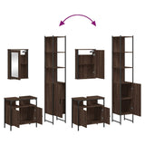 ZNTS 3 Piece Bathroom Furniture Set Brown Oak Engineered Wood 3214799