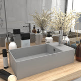 Bathroom Sink with Overflow Ceramic Light Grey 146993