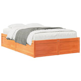 Bed Frame without Mattress Wax Brown 120x190 cm Small Double Solid Wood Pine 3282389