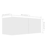 4 Piece TV Cabinet Set White Engineered Wood 3074455