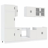 ZNTS 8 Piece Kitchen Cabinet Set Kalmar White Engineered Wood 3314811