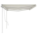 Manual Retractable Awning with Posts 6x3 m Cream 3069997