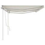 Manual Retractable Awning with Posts 6x3 m Cream 3069997