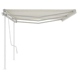 Manual Retractable Awning with Posts 6x3 m Cream 3069997