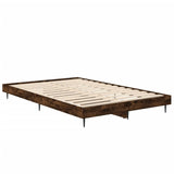 Bed Frame without Mattress Smoked Oak 120x190 cm Small Double Engineered Wood 832298