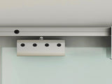 90cm Sliding Glass Door with Hardware Track Kit, Frosted Tempered Glass with Stripe Pattern, Round T3398P343503