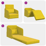 Sofa Bed Yellow 65 x 80 x 83 cm Velvet 4106653