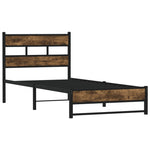 ZNTS Metal Bed Frame without Mattress Smoked Oak 90x200 cm 4017211