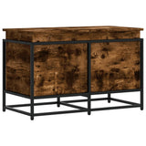 Storage Box with Lid Smoked Oak 80x40x51.5 cm Engineered Wood 848801