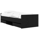 Bed Frame with Storage Black Oak 80 x 200 cm Engineered Wood 3429515