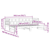 Daybed with Trundle without Mattress White 90x190 cm Single Solid Wood 836211