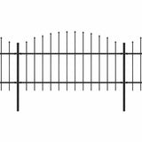 Garden Fence with Spear Top Steel 1248x125 cm Black 277727