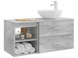Bathroom Furniture Set 2 pcs Concrete Grey Engineered Wood 3403867