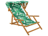 Deck Chair 4 pcs 3 Position Solid Eucalyptus Wood Leaf Pattern 3407805